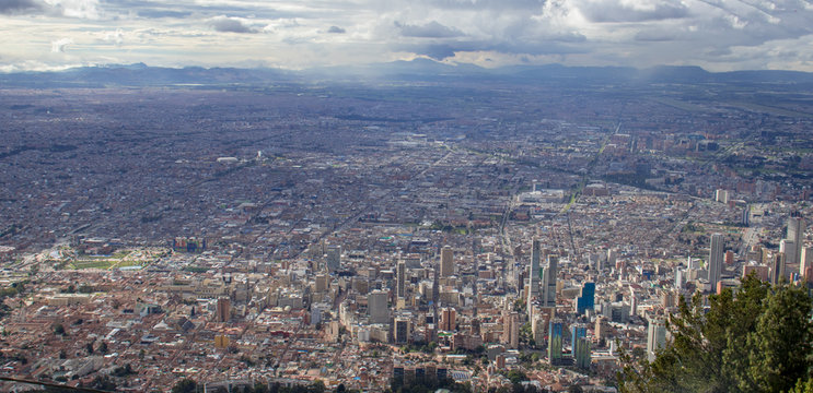 Aerial view of the Bogota city