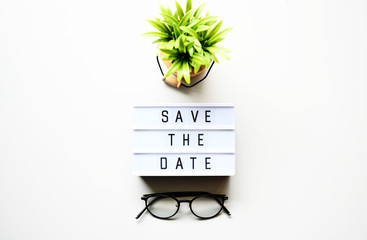 SAVE THE DATE Text business concept