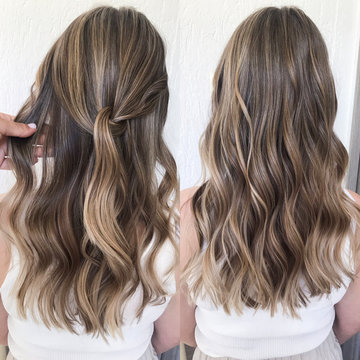 professional hairstyle with balayage hair color