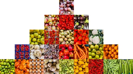 Lovely healthy vegetables and fruit together in a collage