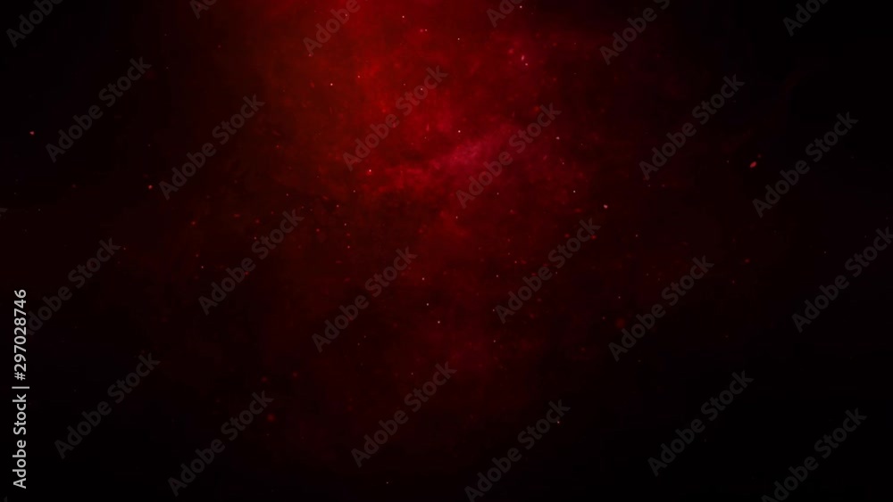 Wall mural smoke and debris space flight red 4k loop features a camera view flying slowly through a red space l