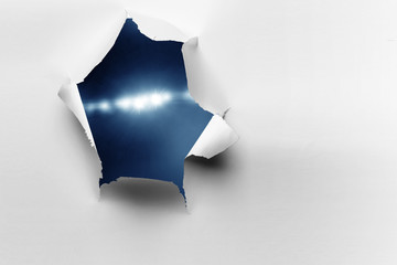 Effect of torn paper hole