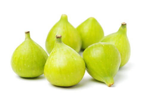 Ripe figs on a white background