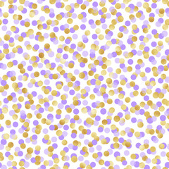 Purple and Gold Confetti Seamless Pattern - Cute purple and gold confetti repeating pattern design