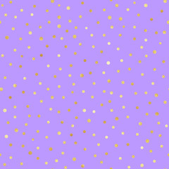 Purple and Gold Confetti Seamless Pattern - Cute purple and gold confetti repeating pattern design