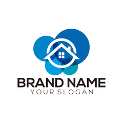 Creative home design with a stylish full color vector template