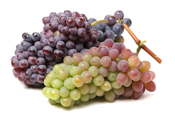 Grapes on white background 