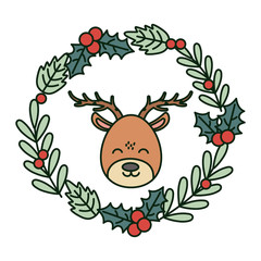 reindeer head wreath decoration celebration merry christmas