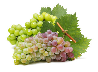 Grapes on a white background 