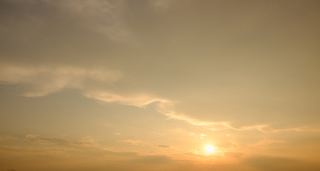 Fototapeta na wymiar Orange sky color in sunset