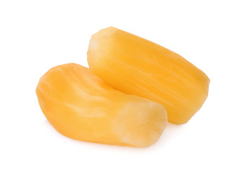 peeled smallanthus sonchifolius (yacon),snow lotus isolated on white background