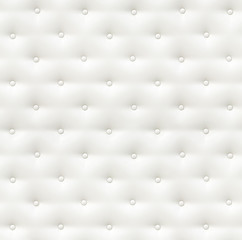 White leather seamless pattern with buttons for background