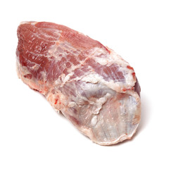 huge red meat chunk isolated over white background 