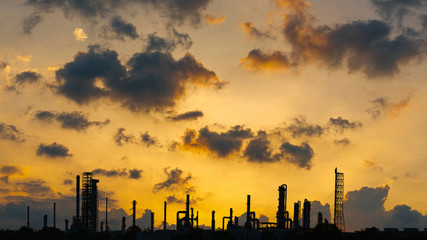 oil and gad refinery industry plant along twilight morning © background photo
