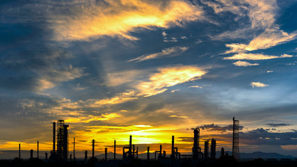 oil and gad refinery industry plant along twilight morning © background photo