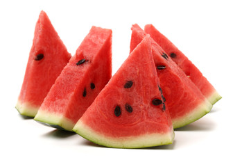Slice of watermelon on white background 