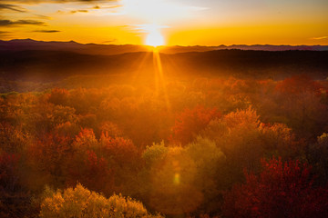 Autumn Sunset in the Mountains