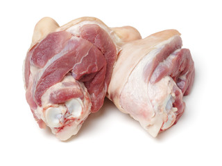 raw pork (leg) isolated on white background