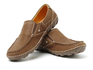 male shoes over white background