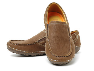 male shoes over white background
