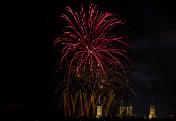 fireworks at night with black sky
