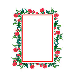 Watercolor. Square frame of decorative flowers. For invitations.