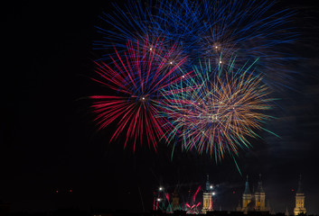 fireworks at night with black sky