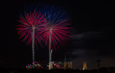 fireworks at night with black sky