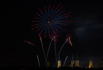 fireworks at night with black sky