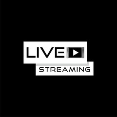 Obraz premium Live streaming icon symbol illustration design isolated on black background
