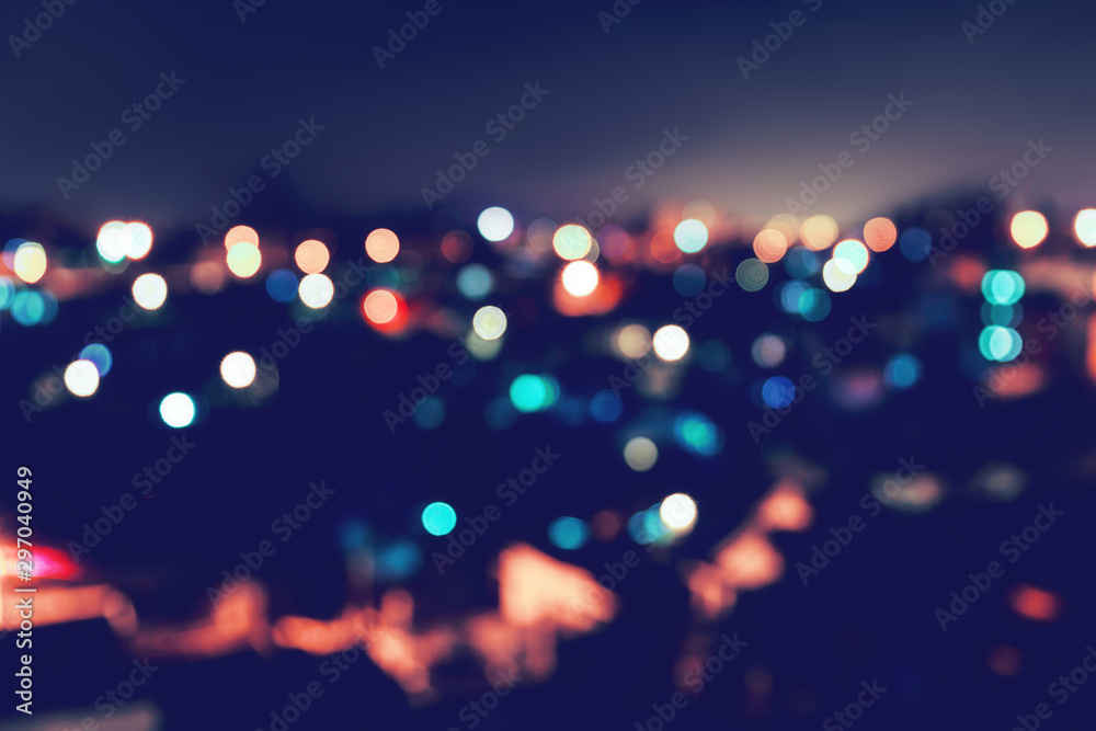 Wall mural City light bokeh