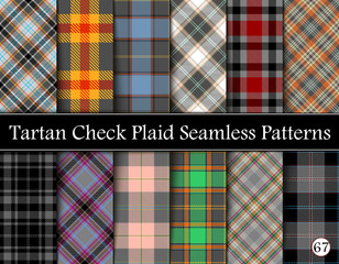 Set Tartan Plaid Scottish Seamless Pattern