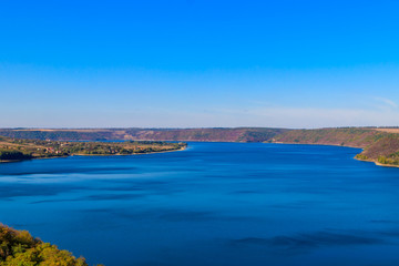 View of the Dniester river in Ukraine at autumn