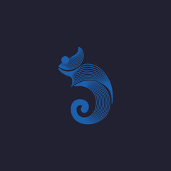 Unique chameleon logo and abstract logo