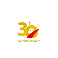 30th anniversary logo design template, vector illustration