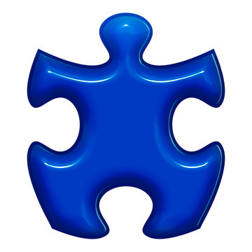 Blue Puzzle Piece Stock Illustration