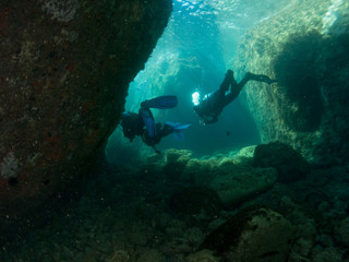 seabed with corals and macro