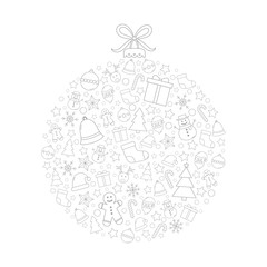 Fototapeta na wymiar Beautiful Christmas ball on white background. Xmas decoration. Vector