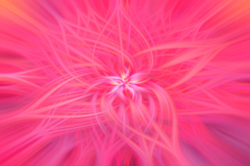 absrtact pink, bright ginger , green , yellow ,  red  colored digital flower , sun in abstraction ,  background , wallpaper ; leaf
