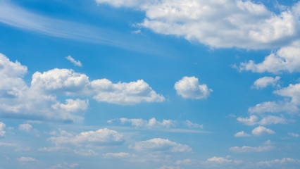 White clouds in blue sky