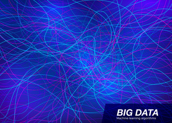 Big Data Visual Concept. Abstract Technology Background. Music Waves Composition. Vector
