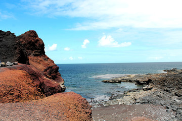 Fototapeta na wymiar Die Versteinerung der Lava an der Küste Teneriffas