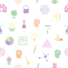 creativity seamless pattern background icon.