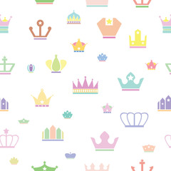 crown seamless pattern background icon.