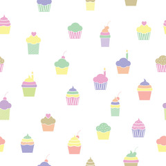 cupcake seamless pattern background icon.