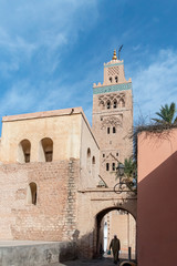Fototapeta premium Minaret of the Koutoubia Mosque in the city of Marrakech, Morocco