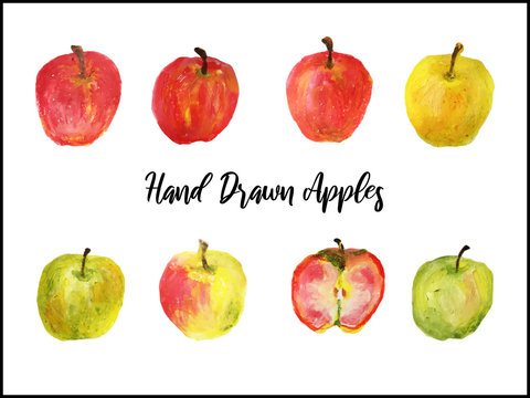hand drawn apples