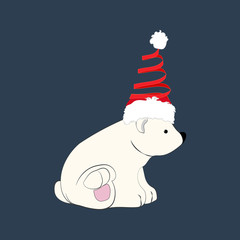 Bear in christmas costume illustration