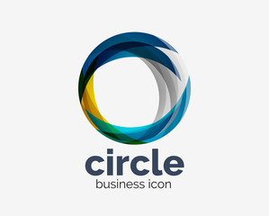 Circle abstract design logotype, round vector logo design template, internet icon with twist or spiral effect