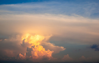 Sky with clouds in the evening